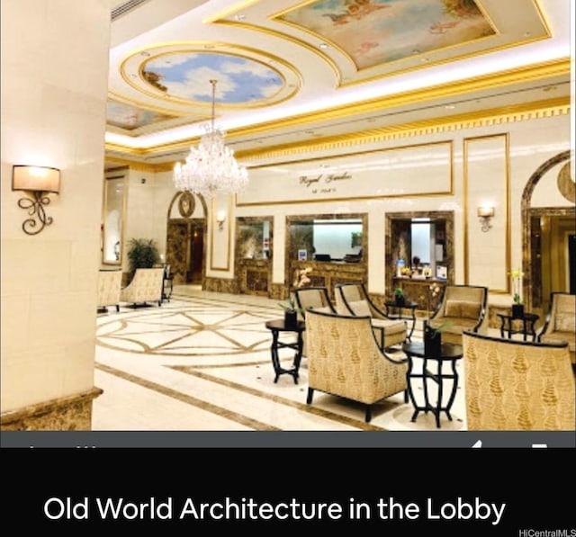 440 Olohana St Unit 1808, Honolulu, HI 96815 - building lobby with ornamental molding