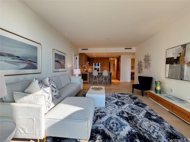 living room featuring hardwood / wood-style floors