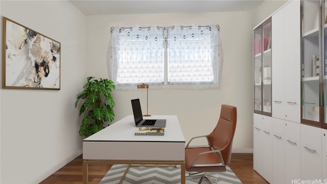 office area featuring light wood-type flooring