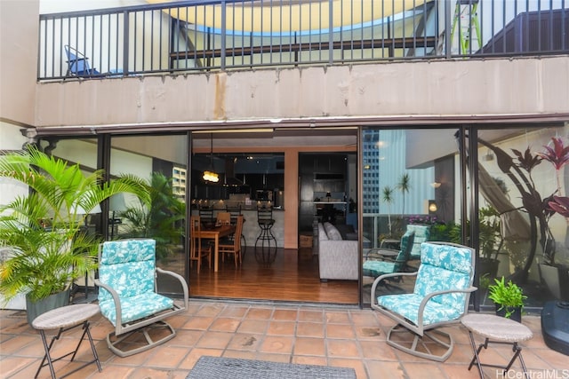 view of patio with a balcony