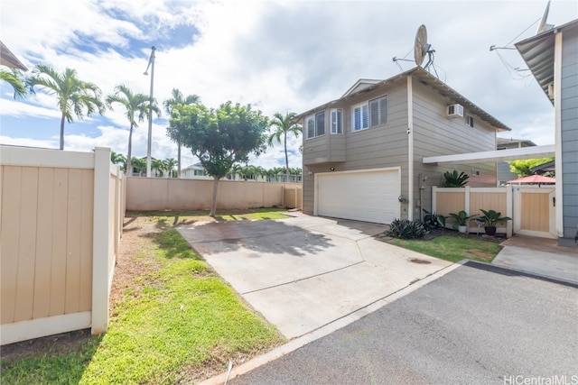 view of home's exterior with a garage