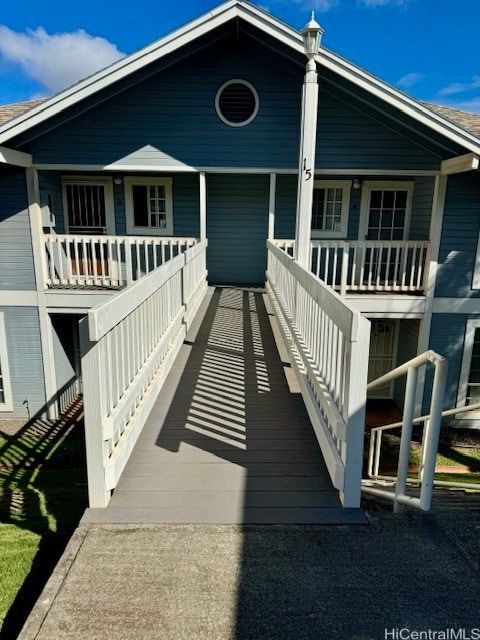 exterior space with covered porch