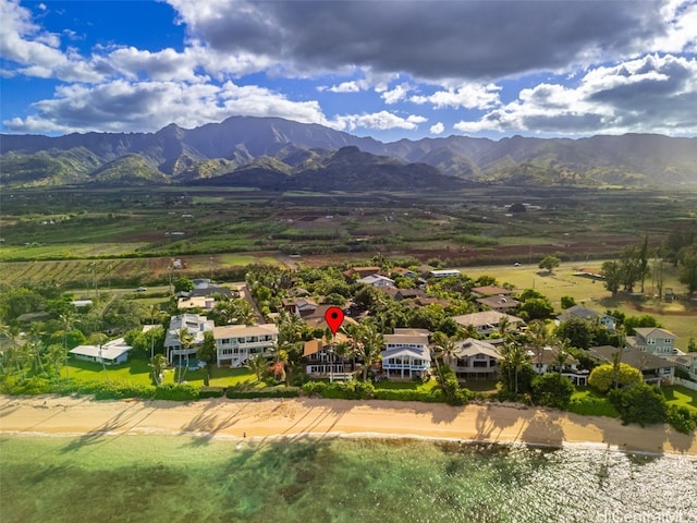 drone / aerial view with a mountain view