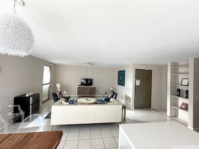 view of tiled living room