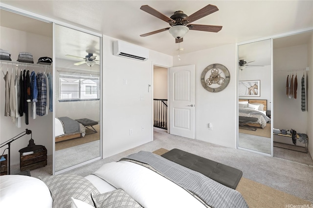 443 Manawai St Unit 1503, Kapolei, HI 96707 - carpeted bedroom featuring a wall unit AC, a closet, and a ceiling fan