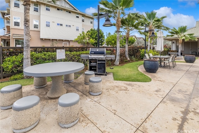 exterior space featuring area for grilling