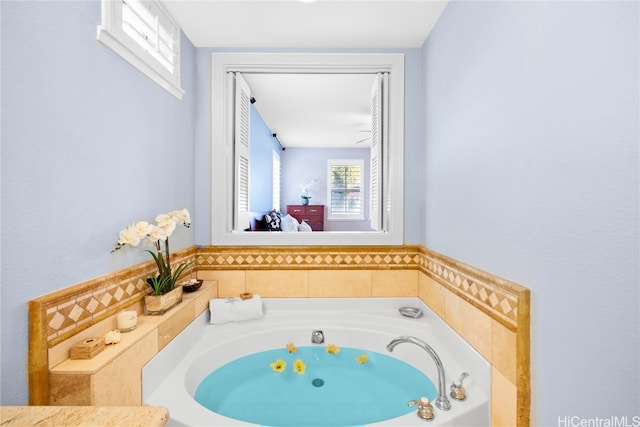 bathroom featuring a tub