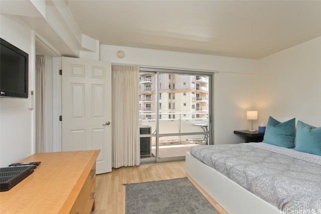 bedroom featuring light hardwood / wood-style floors