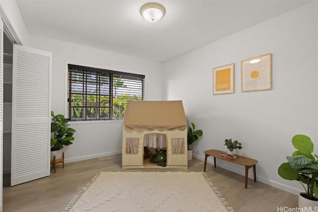 sitting room featuring light hardwood / wood-style floors