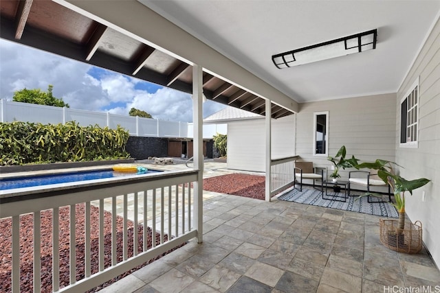 view of patio featuring outdoor lounge area