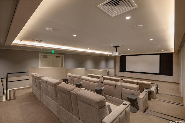 1108 Auahi St Unit 1300, Honolulu, HI 96814 - home theater room featuring light colored carpet and recessed lighting