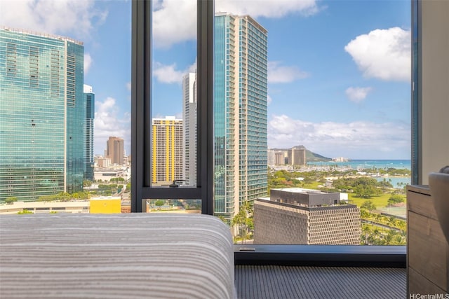 1108 Auahi St Unit 1300, Honolulu, HI 96814 - bedroom featuring a water view, a city view, and multiple windows