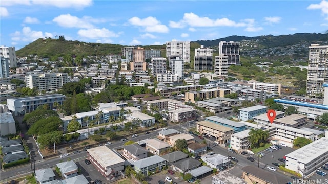 bird's eye view featuring a mountain view