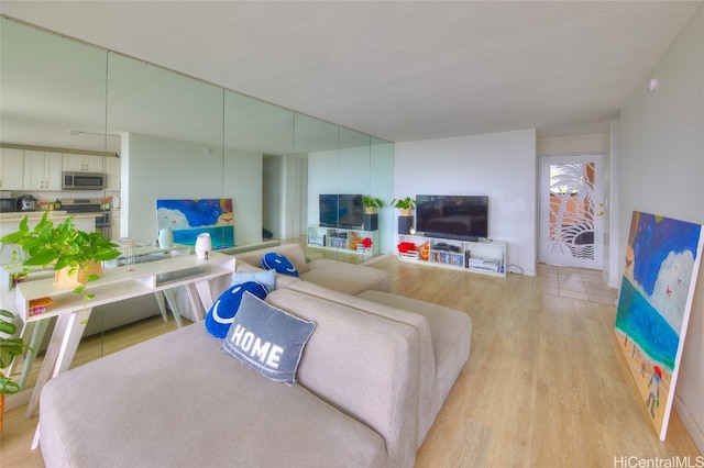 living room featuring light hardwood / wood-style floors