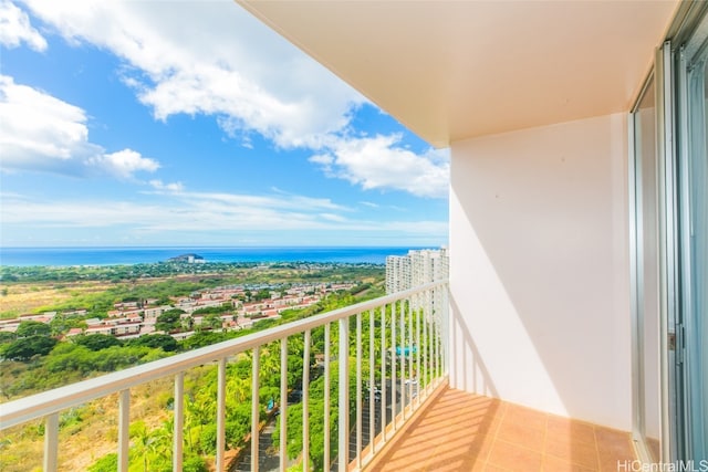 balcony with a water view