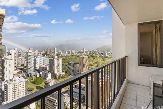 balcony with a mountain view