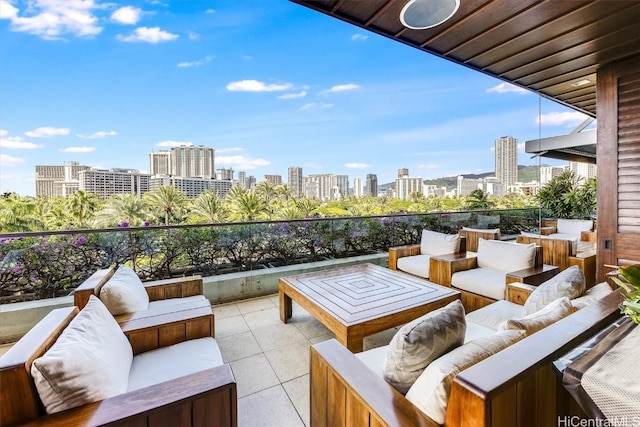 view of patio featuring an outdoor hangout area