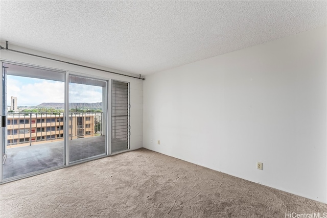 carpeted spare room featuring a textured ceiling