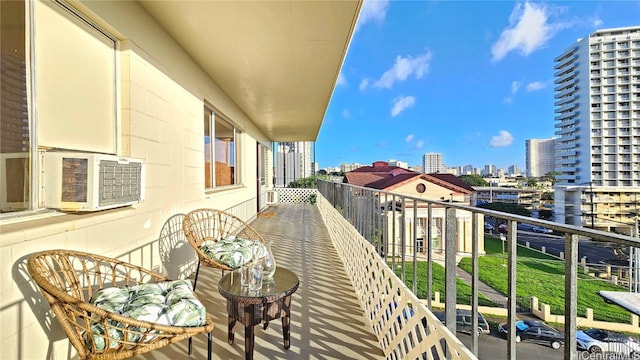 balcony with cooling unit