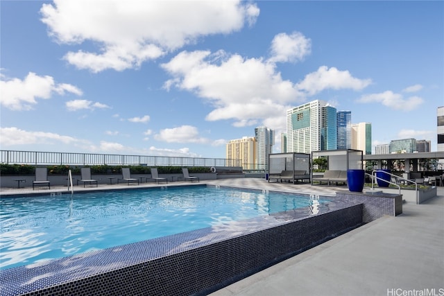 view of pool with a patio area