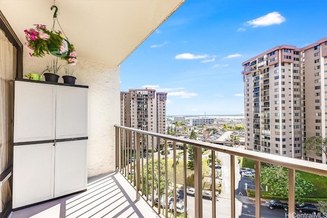 balcony with a city view