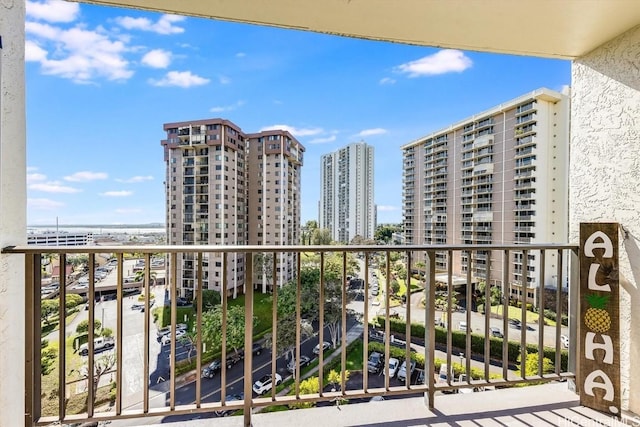 balcony with a city view