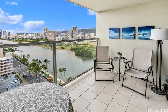 balcony with a water view