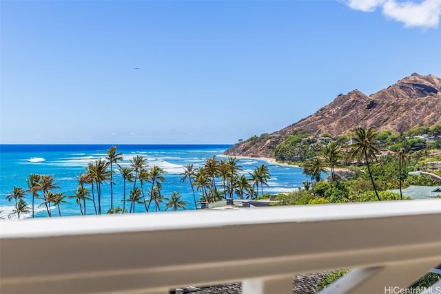 property view of water featuring a mountain view