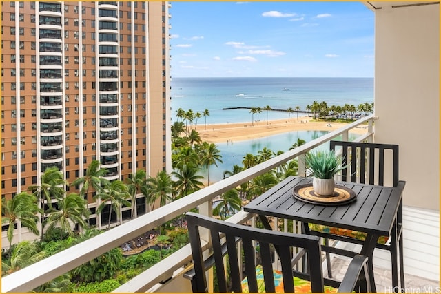 balcony with a water view