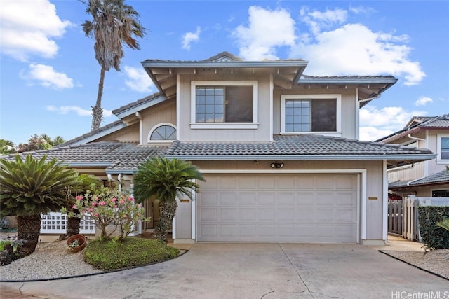 view of front property with a garage