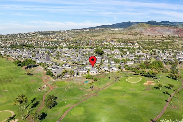 bird's eye view featuring a mountain view