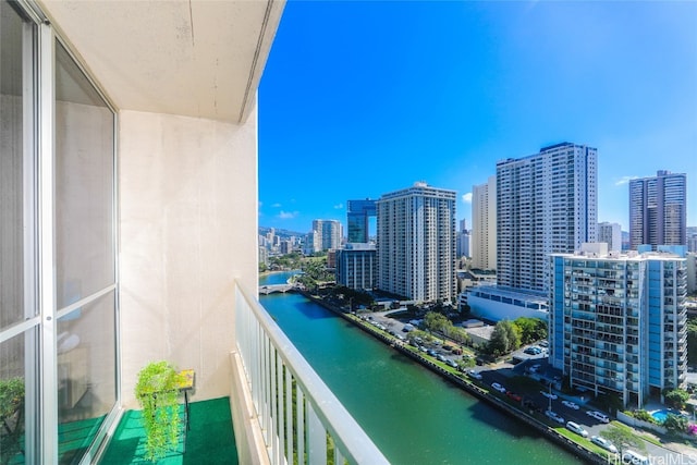 balcony with a water view