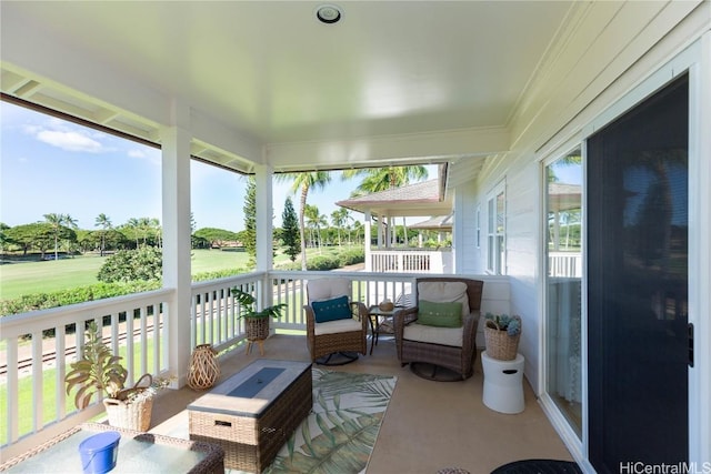 sunroom with plenty of natural light