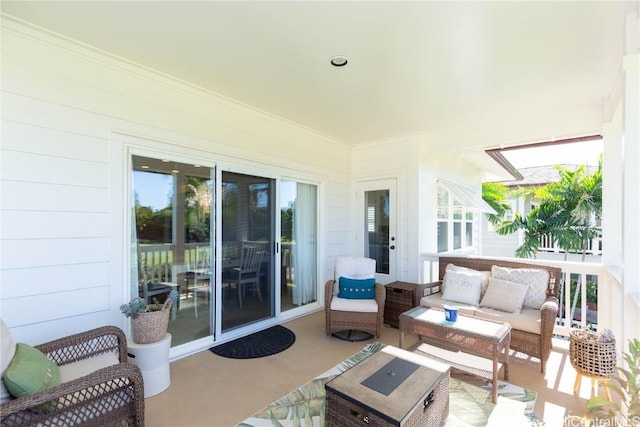 view of patio with an outdoor living space