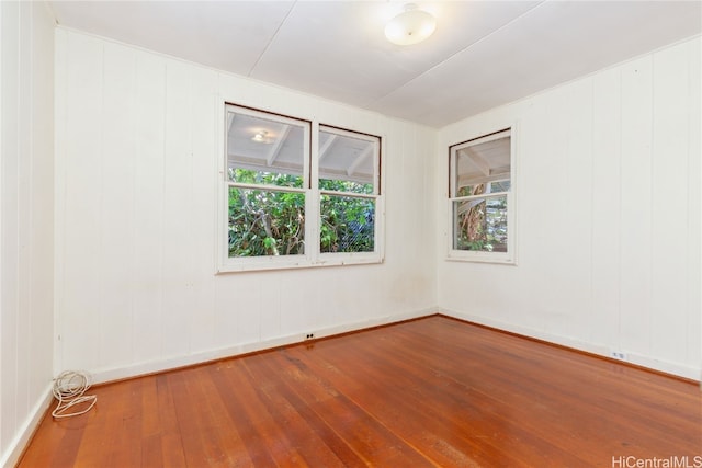 spare room with wood-type flooring