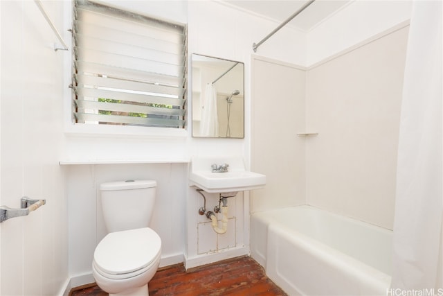 full bathroom with toilet, sink, and shower / bathing tub combination