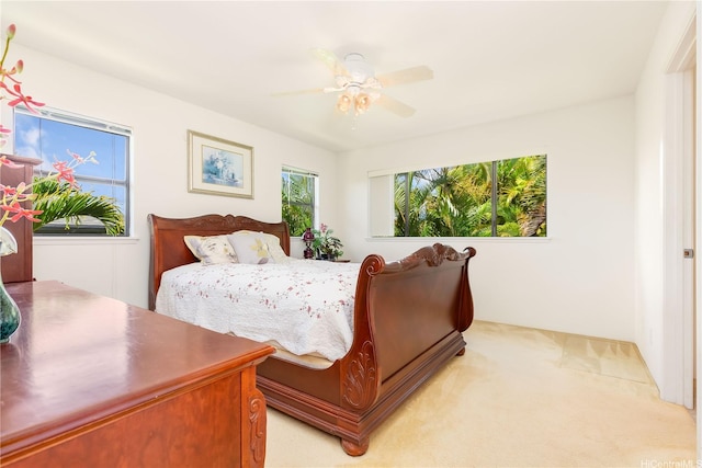 95-1044 Meapa St, Mililani, HI 96789 - bedroom with light colored carpet and ceiling fan