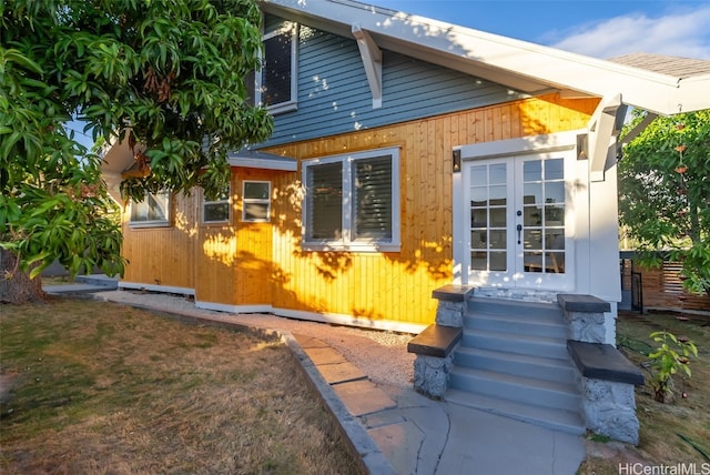 view of front of property with french doors