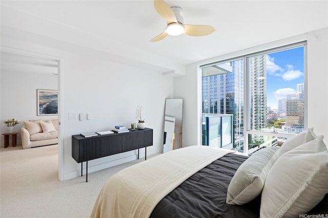 629 Keeaumoku St Unit 1902, Honolulu, HI 96814 - carpeted bedroom with ceiling fan and a view of city