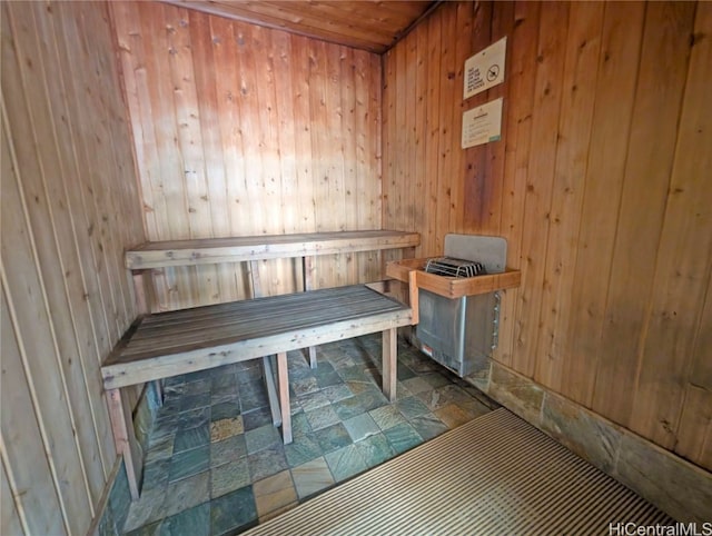 view of sauna