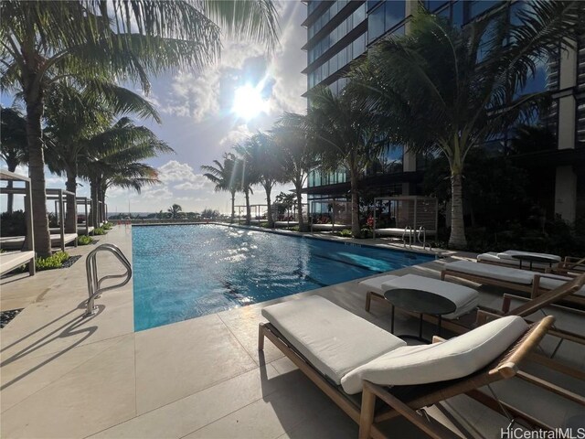 view of pool featuring a patio area