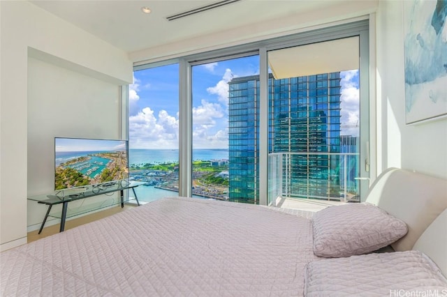 bedroom featuring hardwood / wood-style floors