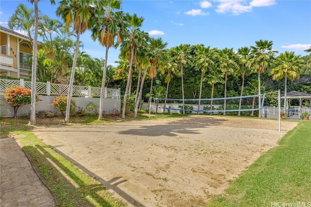 view of home's community with volleyball court