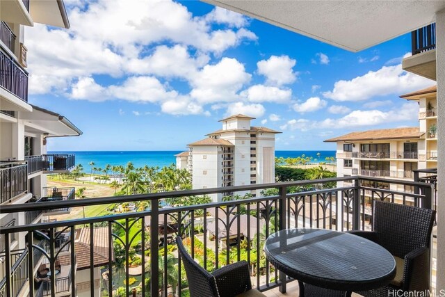 balcony with a water view