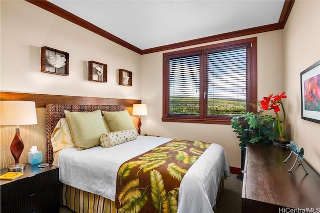 bedroom featuring ornamental molding