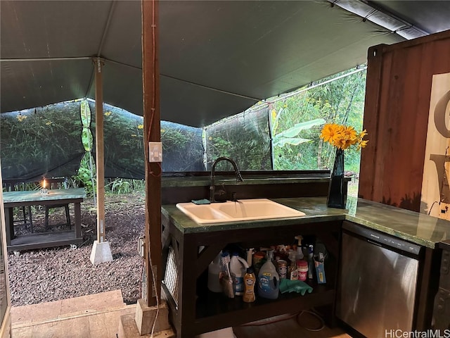 view of patio with sink