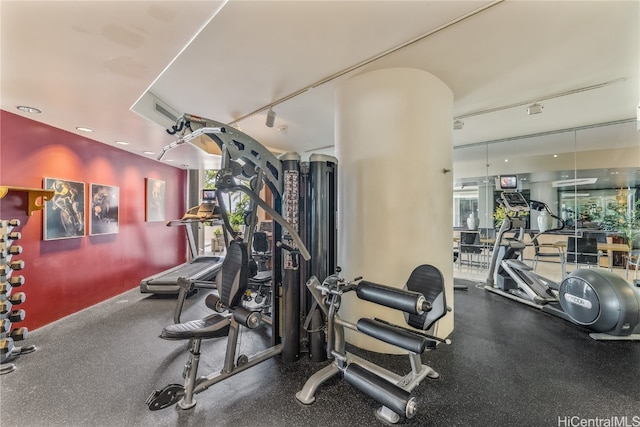 exercise room featuring plenty of natural light