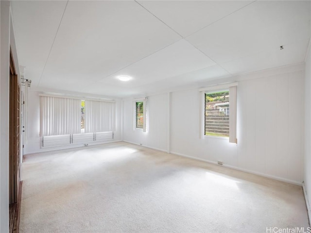 carpeted spare room featuring a wealth of natural light