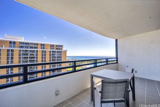 balcony with a water view