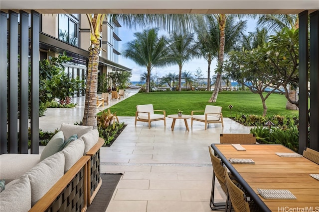 view of patio with an outdoor living space